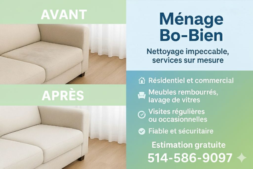 Avant/Après - Résultats de nettoyage Ménage Bo-Bien